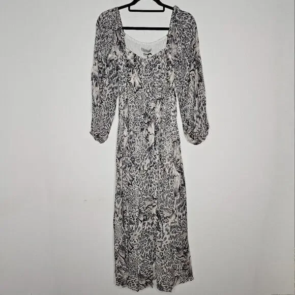NWT All Saints Women's Gray Patterned Dress Size 2 - Picture 1 of 7